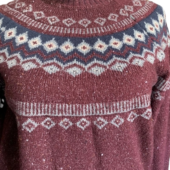 WEATHERPROOF Vintage Nordic Sweater women's small maroon and grey - Picture 5 of 6